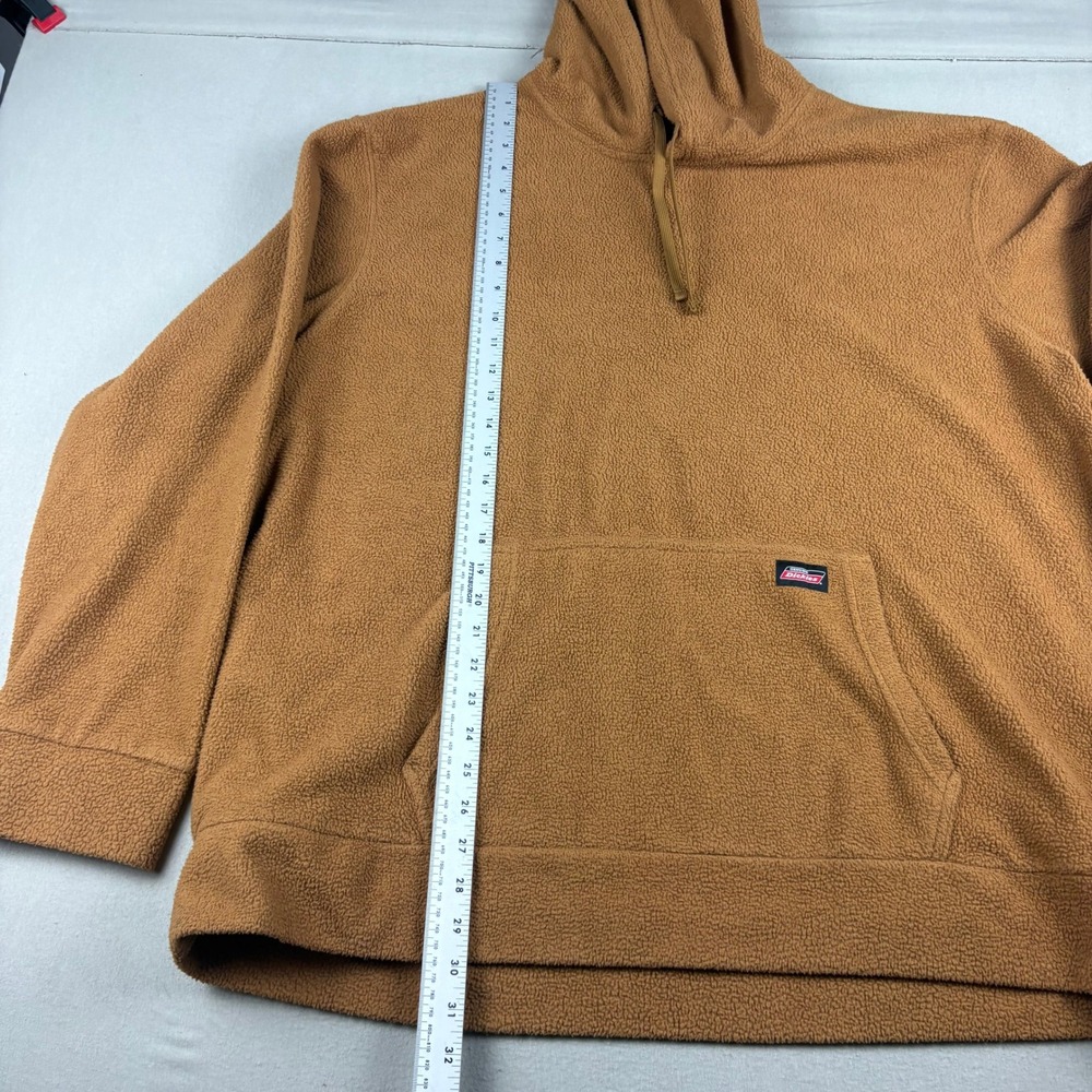 Dickies Mens 2XL Sherpa Hoodie Faux Fur Fleece Pullover Brown Tobacco RN123187 - Picture 4 of 5
